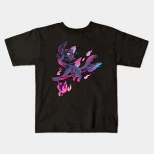 Witchy Kitty Flight Kids T-Shirt